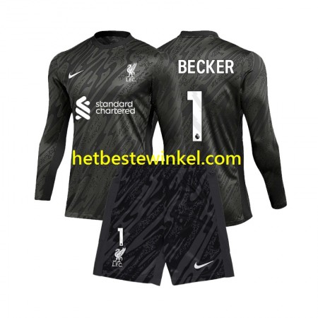 Liverpool Alisson Becker 1 Voetbalshirts Doelman Kind Thuis 2024-25 - LS